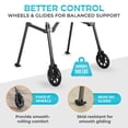thumbnail image 6 of Stander Space Saver Walker, Lightweight Folding Walker for Seniors, Adult Walker with Wheels, Two Wheeled Rolling Walker with Rear Ski Glides, Black Walnut, 6 of 12