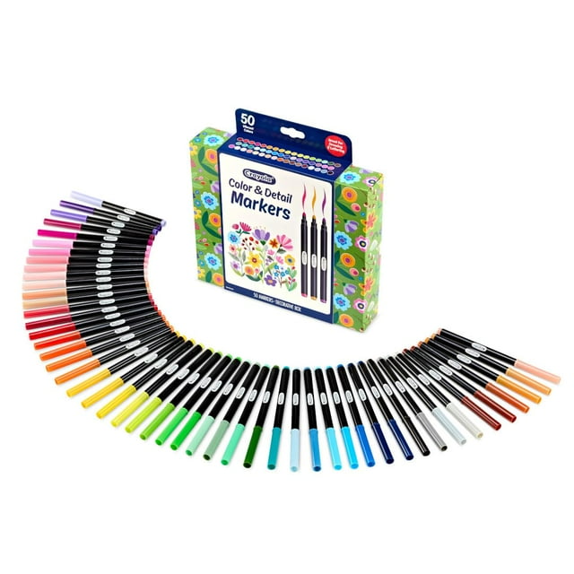 Juego de rotuladores Crayola Color & Detail de 50 unidades para adultos y adolescentes