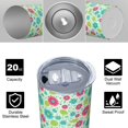 thumbnail image 4 of Pioneer Flower Floral Print Pattern 20oz Skinny Tumbler with Straw & Lid, Double Wall Vacuum Insulated Cup, Leak-Proof, Cup Holder Friendly, Hot 6H Cold 12H, 4 of 6