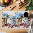 thumbnail image 2 of Spring Flowers Placemats Set of 4, Vintage Blue Hydrangeas in Bottle Watercolor Non-Slip Place Mats Washable Table Mats for Kitchen Dining Table Decorations Indoor/Outdoor, 2 of 9