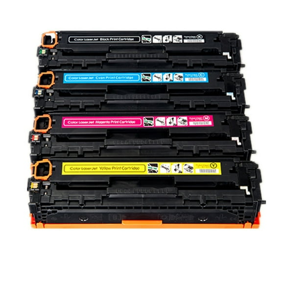 HYFAI Nouveau Combo Compatible HP 128A CE320-323A CB540-543A Canon 116 Lot de 4 Couleurs BCMY