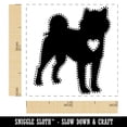 thumbnail image 2 of Shiba Inu Dog with Heart Self-Inking Rubber Stamp Ink Stamper - Yellow Ink - Small 1 Inch, 2 of 7