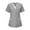 Gray, variant on Otntypg Scrubs for Women Lightweight Casual Button Down V Neck Short Sleeve Scrub Tops Soft Stretch Moisture Wicking Nurse Uniform Shirts with 3 Pockets Black M