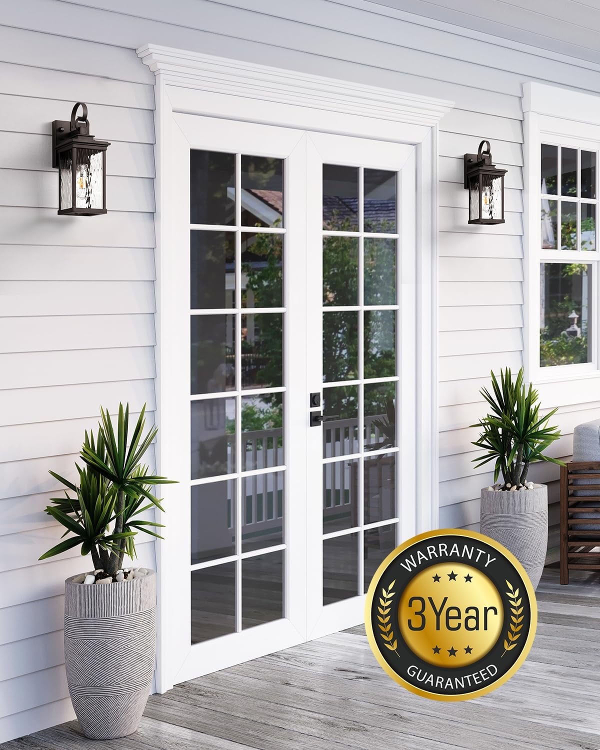 VIANIS 2 Pack Dusk to Dawn Sensor LED Outdoor Wall Sconce, Oil Rubbed Bronze 100% Aluminum Weatherproof Exterior Light for Front Porch, Entry Way, Garage