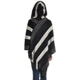thumbnail image 2 of Angelina Hooded Striped Knit Poncho (1-Pack), 2 of 2
