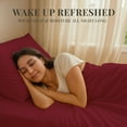 thumbnail image 4 of Sacred Thread Rayon Derived from Bamboo Sheets Twin XL Size, 18'' Deep Pocket Cooling Sheets for Hot Sleepers, 4 PC Cooling Sheets (Twin XL Size) (Burgundy), 4 of 9