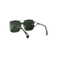 thumbnail image 4 of Womens Shield Oversize Mobster Rimless Flat Top Bridge Sunglasses Silver Solid Green, 4 of 4