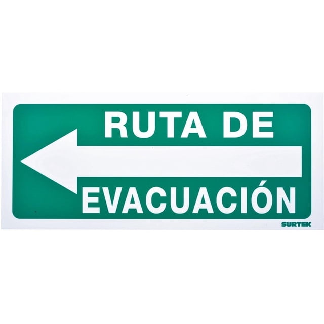 Letrero Ruta De Evacuación Izq Proteccion Civil 1 Pza Surtek SURTEK SES5
