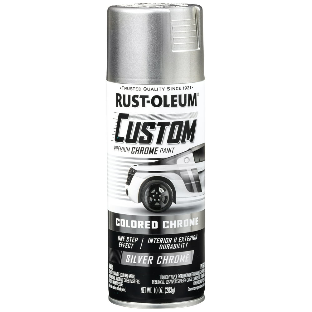 Black, RustOleum Automotive Custom Chrome Gloss Spray Paint, 10 Oz