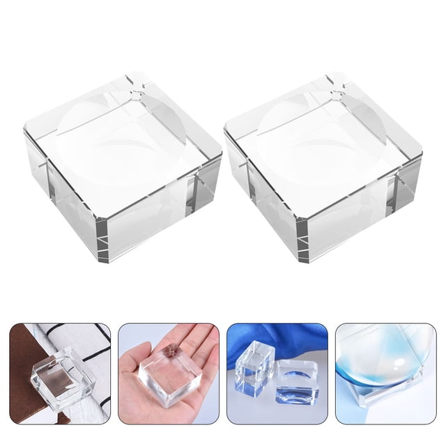 IFANLANDOR 2Pcs Crystal Display Stands Transparent Base for Sphere Balls and Home Ornament Display