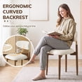 thumbnail image 6 of AFO Set of 4 Dining Chairs, Chenille Upholstered Kitchen Side Chairs with Wood Legs and Backrest for Modern Mid-Century Dining Room and Restaurant, Beige, 6 of 14