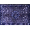 thumbnail image 1 of Ahgly Company Machine Washable Indoor Rectangle Persian Blue Traditional Area Rugs, 8' x 12', 1 of 4