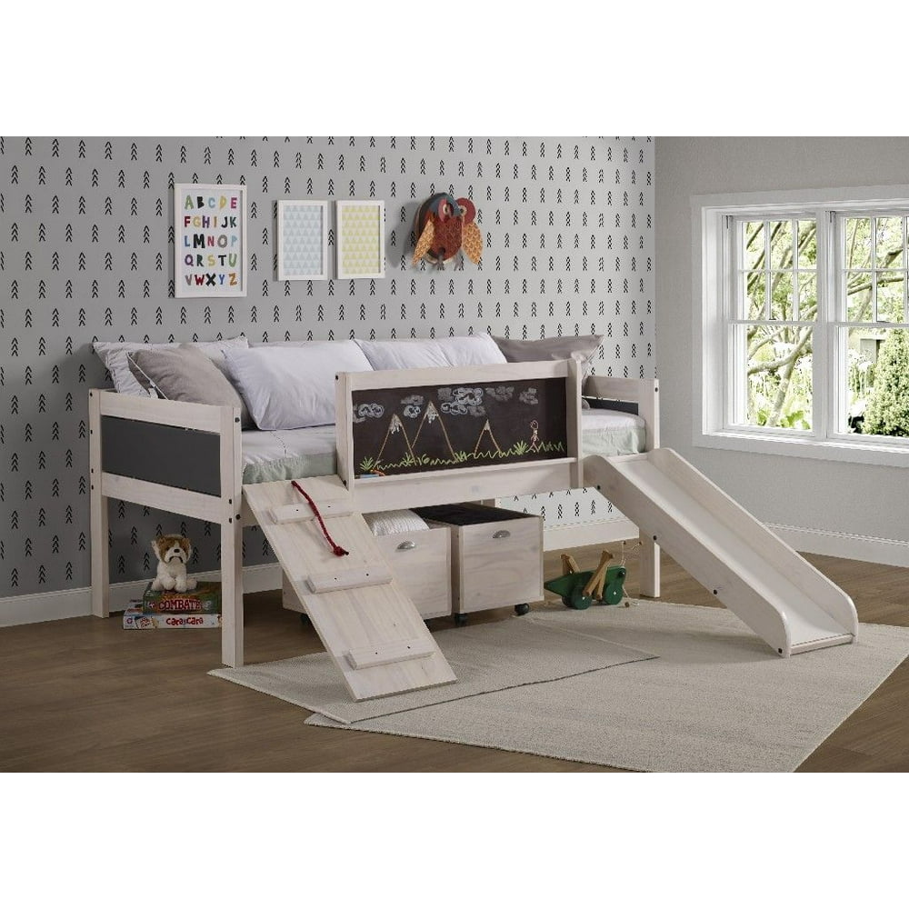 Donco Kids Twin Art Play Junior Low Loft BedStyleWith Toy Box