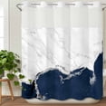 thumbnail image 3 of Blue Marble Crack No Hook Shower Curtain Waterproof, Bathroom Curtains with Snap in Liners and See Through Top Window, Modern Abstract Geometric Texture Hotel Style Bathtub Curtains Shower 72"Wx72"L, 3 of 8