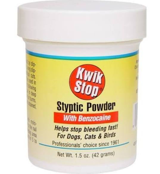 Vet Supply Kwik Stop Styptic Powder w/ Benzocaine  Nails Trim Stop  Bleeding 