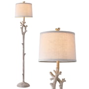 Oneach 59.75 Farmhouse Floor Lamp with Lamp Shade,Retro Tree Trunk Deco Standing Lamp for Bedroom, Living Room, Office