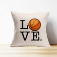 thumbnail image 4 of Set of 4 Love Basketball Pillow Cases Cotton Linen Popular Sports Pillow Covers Cushion Case for Home Sofa Decor Pillowcase 18x18 Inch Gifts for Basketball Fans (Love Basketball), 4 of 6