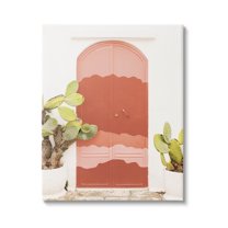 Contemporary Desert Doorway Cactus Botanical & Floral Photograph Gallery Wrapped Canvas Print Wall Art