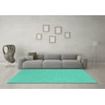 thumbnail image 3 of Ahgly Company Indoor Round Solid Turquoise Blue Modern Area Rugs, 8' Round, 3 of 4