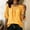 Yellow, variant on Qulqfy Crew Neck Womens Blouse Casual Short Sleeve Solid Cotton Linen Elastic Hem Black Spring Boho Summer Tops for Women 2026 L