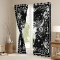 thumbnail image 3 of Homewish Female Men Bull Skull Curtains Pack of 2 (42x84 Each),Chic Floral Flowers Curtains Blackout,Bohemian Retro Vintage Aesthetic Bedroom Curtains,Breathable Home Decor, 3 of 6