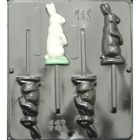 878 Bunny Standing Lollipop Chocolate Candy Mold