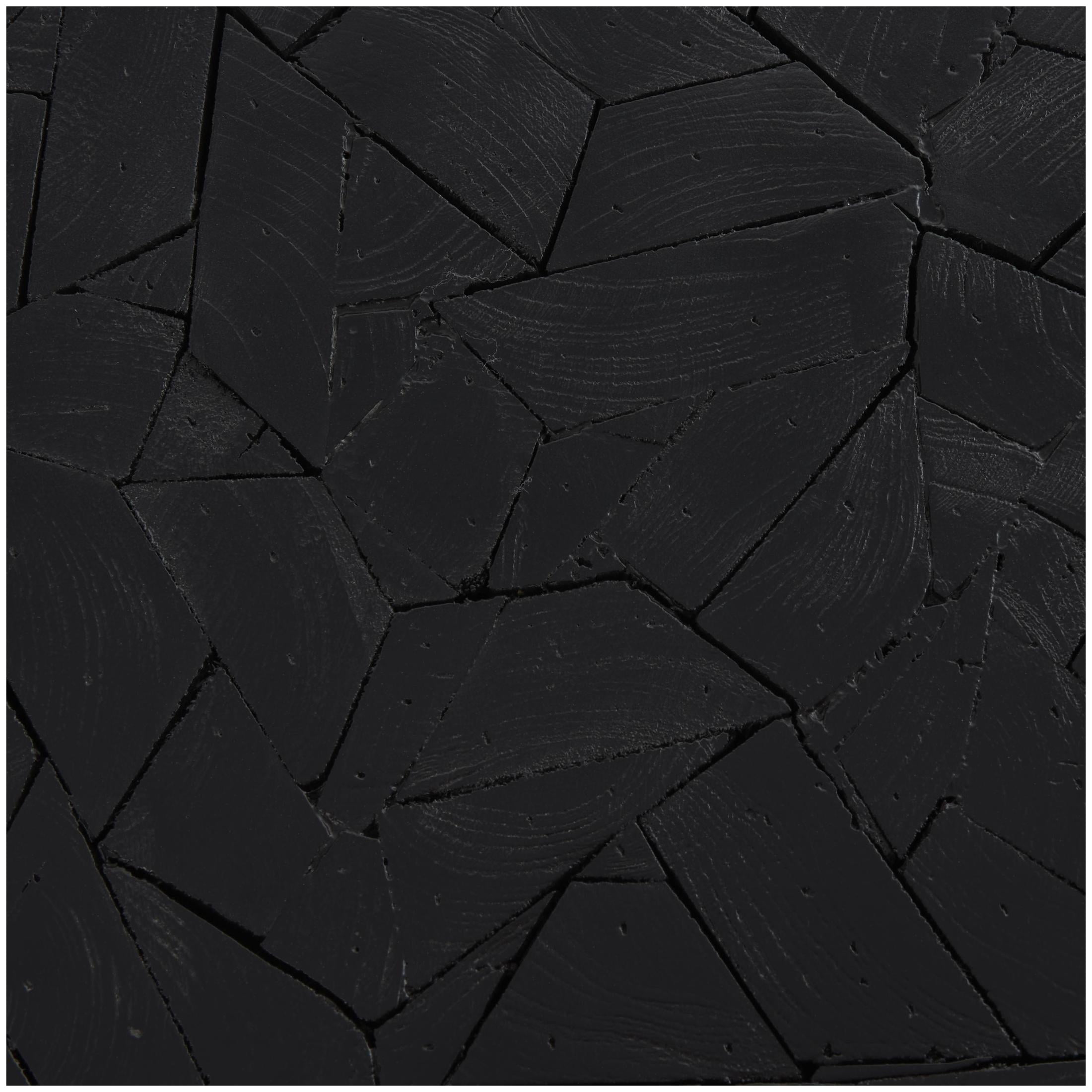 DecMode 17" x 22" Black Teak Wood Handmade Inverted Pyramid Geometric Accent Table with Black Metal Base, 1-Piece
