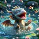 thumbnail image 1 of Kit de pintura por números sobre lienzo, arte al óleo artesanal, dragón salpicando agua, 40x40cm, 1 of 9