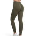 thumbnail image 5 of Women's High Waist Tummy Control Yoga Pants, Soft Stretch Fabric Slim Fit Long Pants, Body Shaping Tights for Fitness, Running, Workout, Casual Wear, Lounge & Daily | TruHer,Army Green L, 5 of 7