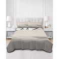 thumbnail image 3 of Grey Beige Ombre Queen Size Down Alternative Comforter, Lightweight Comforter Quilt Bedding Set with Pillow Shams Minimalist Ocean Waves Linen All Seasons Bed Comforter Duvet Insert 90"x96", 3 of 7