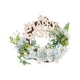 thumbnail image 1 of Corona de flores de Pascua, corona de festival, decoración de puerta de entrada, decoración de ventana, corona de puerta floral para accesorios Azul, 1 of 9