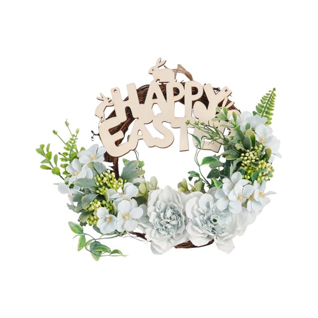 Corona de flores de Pascua, corona de festival, decoración de puerta de entrada, decoración de ventana, corona de puerta floral para accesorios Azul