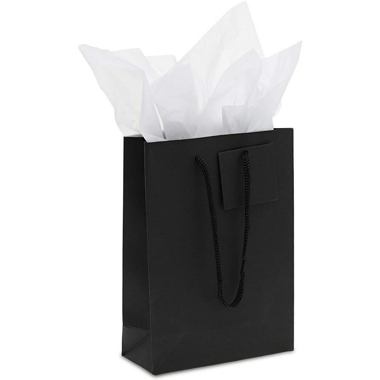 Fay People Birthday Bag - 4pk Black Gift Bags; Medium Gift Bags with Tissue Paper, Over 15 Design options for Unusual Funny Gifts
