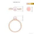 thumbnail image 5 of Angara Japanese Akoya Cultured Pearl Twist Shank Ring with Diamonds in 14K Rose Gold for Women | June Birthstone Jewelry for Her, 5 of 8