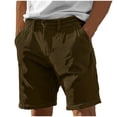 thumbnail image 2 of WQNVRNR Men's Corduroy Shorts- Pockets Button Casual Summer Sports Shorts Coffee Size 3XL, 2 of 6
