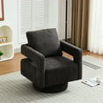 thumbnail image 6 of 28.69" W Square Modern Rotating Club Chair For Hotel - Charcoal, Removable Cushion Hotel, Living Room, Bedroom, 33.92" H Accent Arm Office Cushion, 360 Degree Rotation Office, Bedroom, 6 of 6