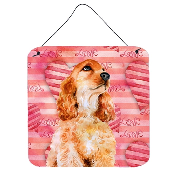 Cocker Spaniel Love Wall or Door Hanging Prints Red
