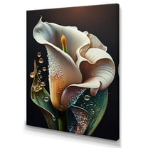Designart Gren And White Calla Lily Flower II Canvas Wall Art
