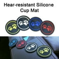 thumbnail image 4 of Jkung Car Round Water Bottle Silicone Coaster Dog Paw Print Cup Holder Anti-slip Hear-resistant Silicone Cup Mat Car Interior Accessories, 4 of 8