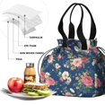 thumbnail image 4 of Pioneer Flower Floral Print Pattern Drawstring Lunch Bag Women - Drawstring Lunch Bag Insulated for Work Office - Stain-Resistant Large Lunchbags for Women with Multi-Pockets, 4 of 6