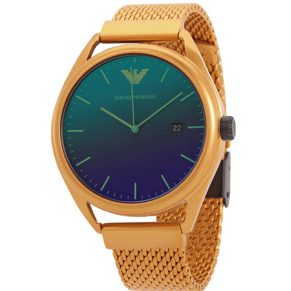 Armani Mens Emporio Aluminum Mesh Watch Yellow