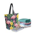 thumbnail image 2 of FORMRS Womens Canvas Tote Bag with Zipper Inner Pocket Shoulder Handbag, Flamingo Pattern, 2 of 7