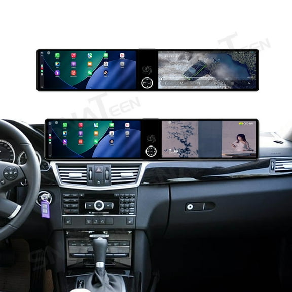 SNATEEN Dual 12.3 inch Carplay Screen/Radio/Multimedia Player for Mercedes-Benz E 2010-2015 Models Universal Car Navigation/GPS Upgrade Headunit Android Display 1080P Touch Screen Replace System