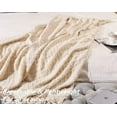 thumbnail image 5 of CREVENT Home Decor Rustic Couch Sofa Chair Bed Throw Blanket, Soft Warm Cozy Light Weight in Spring Summer (50''X60'' Beige/Ivory), 5 of 6