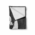 thumbnail image 2 of Yoga Soft Flannel Fleece Throw Blanket, Polar Bear Saying I Love Yoga Grunge Wildlife Illustration, Cozy Plush for Indoor and Outdoor Use, 50" x 70", Charcoal Grey White, by Ambesonne, 2 of 6