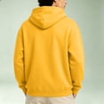 thumbnail image 5 of Nestiefly Men's Athletic Hoodies Fleece Plain Pullover Comfort Oversized Streetwear Fall Travel Drop Shoulder Sweatshirt Yellow M, 5 of 5