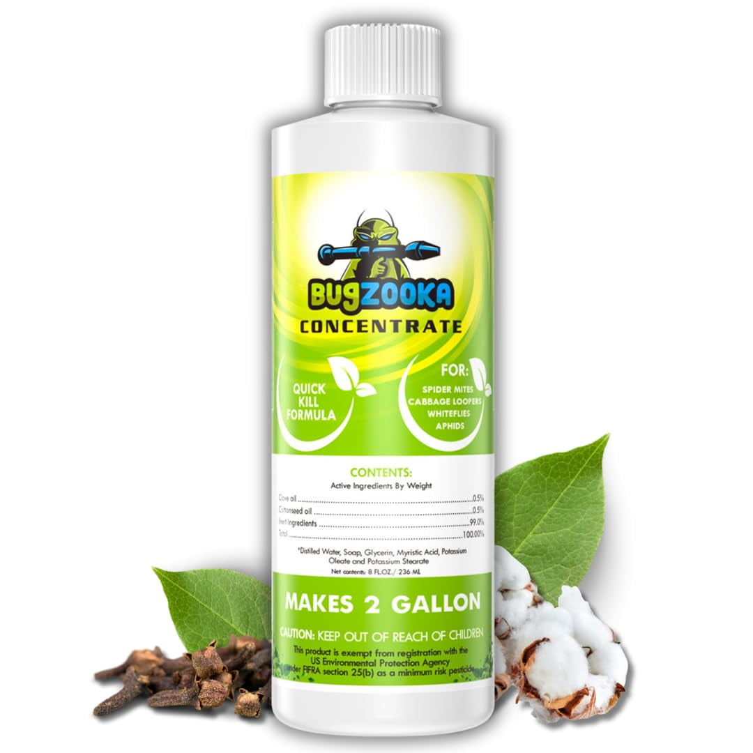 BugZooka 8oz Concentrate: Makes 2 Gallons of pest Control with All Natural Ingredients. Prevents Ants, Spiders, miticides, Pesticides, and Fungicide. Also,can be Applied to All Stages of Crops, USDA