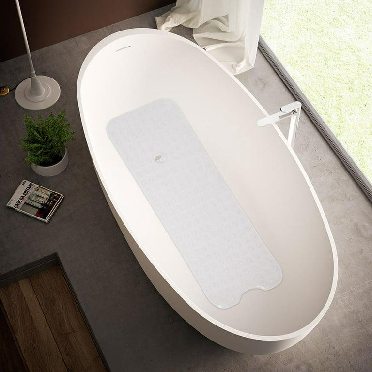 Bathtub Mat Shower Mat Non-Slip, 16x 39 Inch, Soft Comfort Bath Mat with  Drainage Holes, PVC Loofah Massage Bathmat for Shower, Tub, Bathroom, Wet