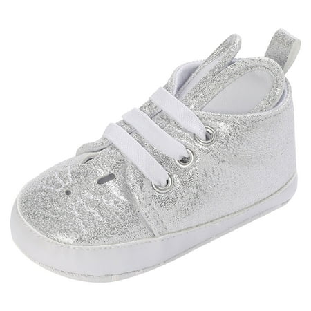 

QIANGONG Toddler Shoes Summer Toddler Shoes Girls Sports Flat Bottom Lightweight Slip On Solid Color Cute (Color: Silver Size: 2 )