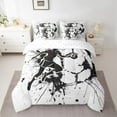 thumbnail image 2 of jejeloiu Boys Ball Game 7pcs Bedding Comforter Set,White Black Splatter Ink Queen Bedding Sets For Boys Teens Reversible, 2 of 8